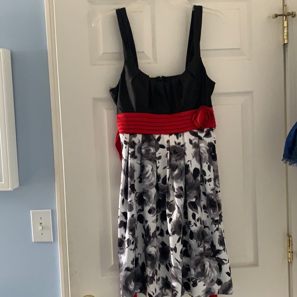 Black and white floral dress